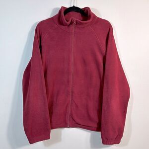 Blair Red Maroon Fleece Longsleeve Women Jacket Coat Size Large
